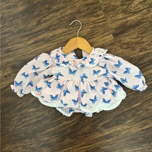 Cecil and Lou Pink Butterfly Bloomer Set 3m